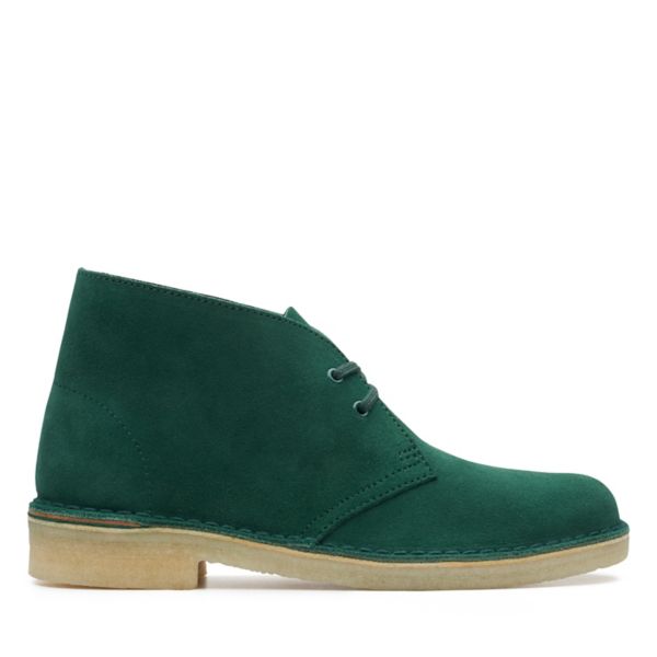 Clarks Womens Desert Boot Ankle Boots Green | UK-1594308 - Click Image to Close